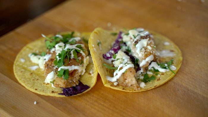Soy lime fish tacos