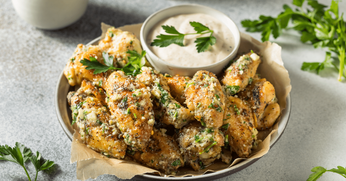 Garlic Parm Chicken Wings Recipe - Allegro Marinade