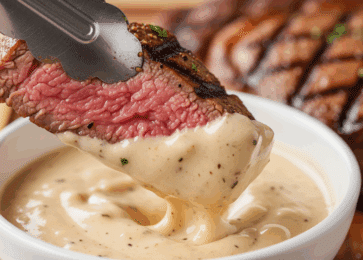 Grilled Ribeye in Garlic Lemon Pan Sauce